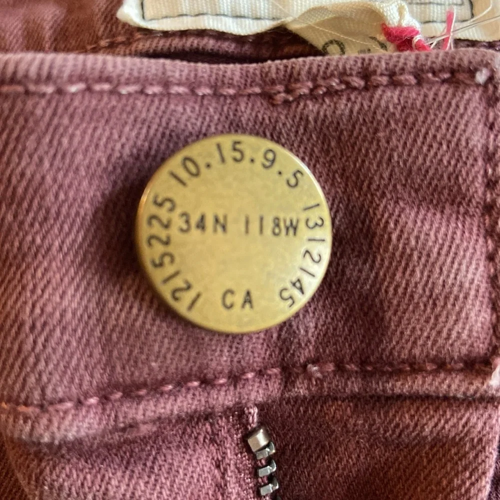 Current/Elliott NWT The Stiletto Vintage Burgundy Ankle Jeans 3127